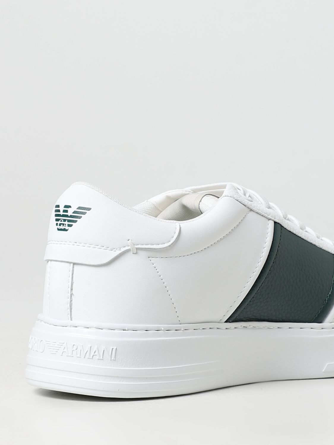 nieuws Wat mensen betreft vonk EMPORIO ARMANI: leather sneakers - White 1 | Emporio Armani sneakers  X4X570XN840 online on GIGLIO.COM