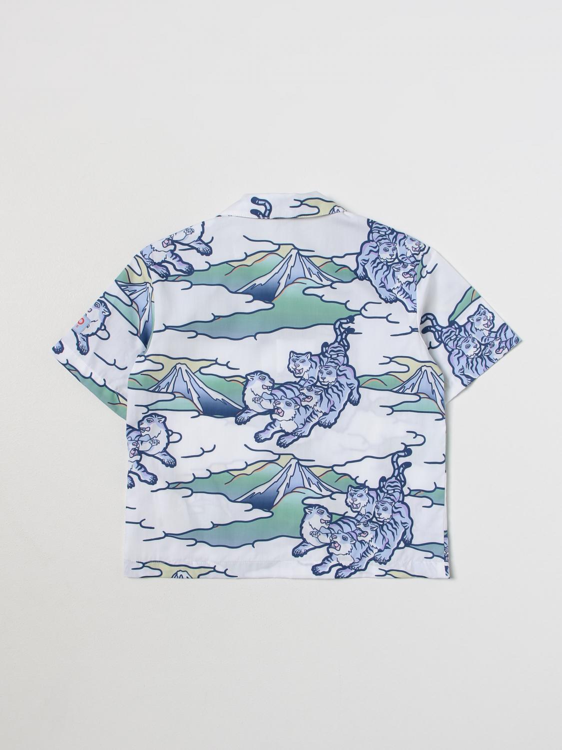 KENZO JUNIOR shirt for boys Gnawed Blue Kenzo Junior shirt K25750 online on
