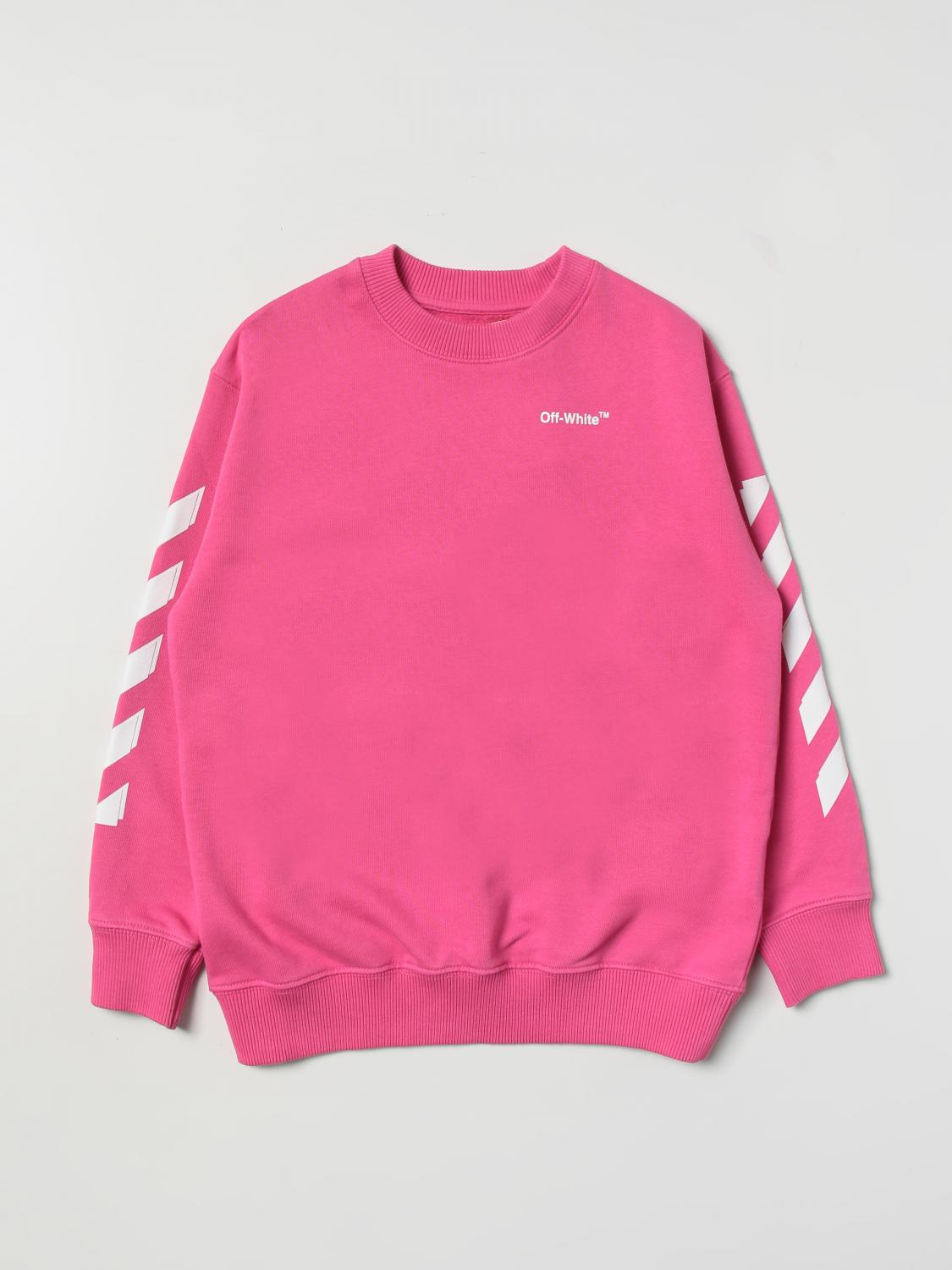 Off-white Fuchsia Sweatshirt For Girl With Logo In Fuchsia