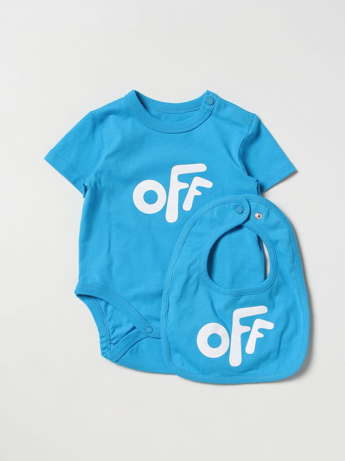 Off-white Babies' Logo-print Body Set In Blue