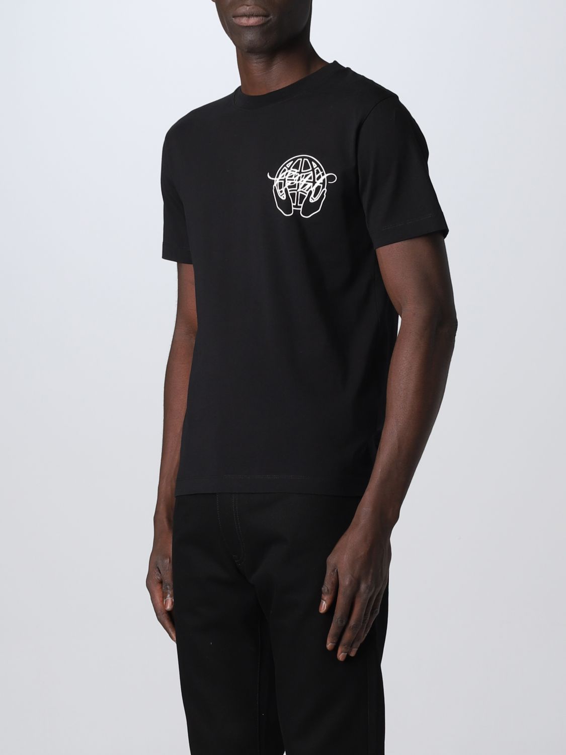 OFF-WHITE: t-shirt for man - Black | Off-White t-shirt OMAA027S23JER007 ...