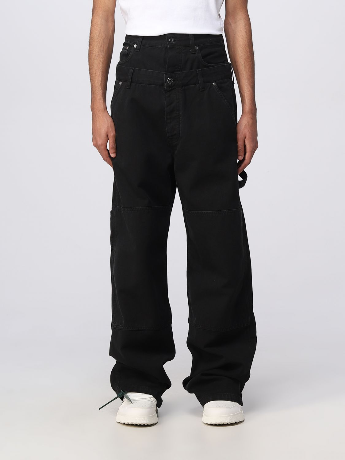 OFF-WHITE: jeans for man - Black | Off-White jeans OMCE035S23FAB001 ...