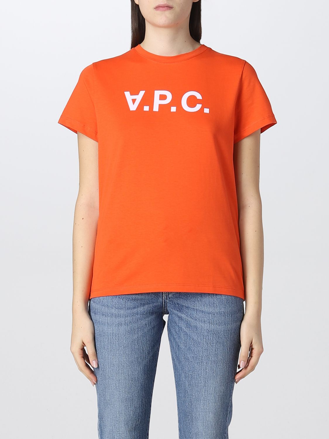 Shop Apc T-shirt A.p.c. Woman Color Orange