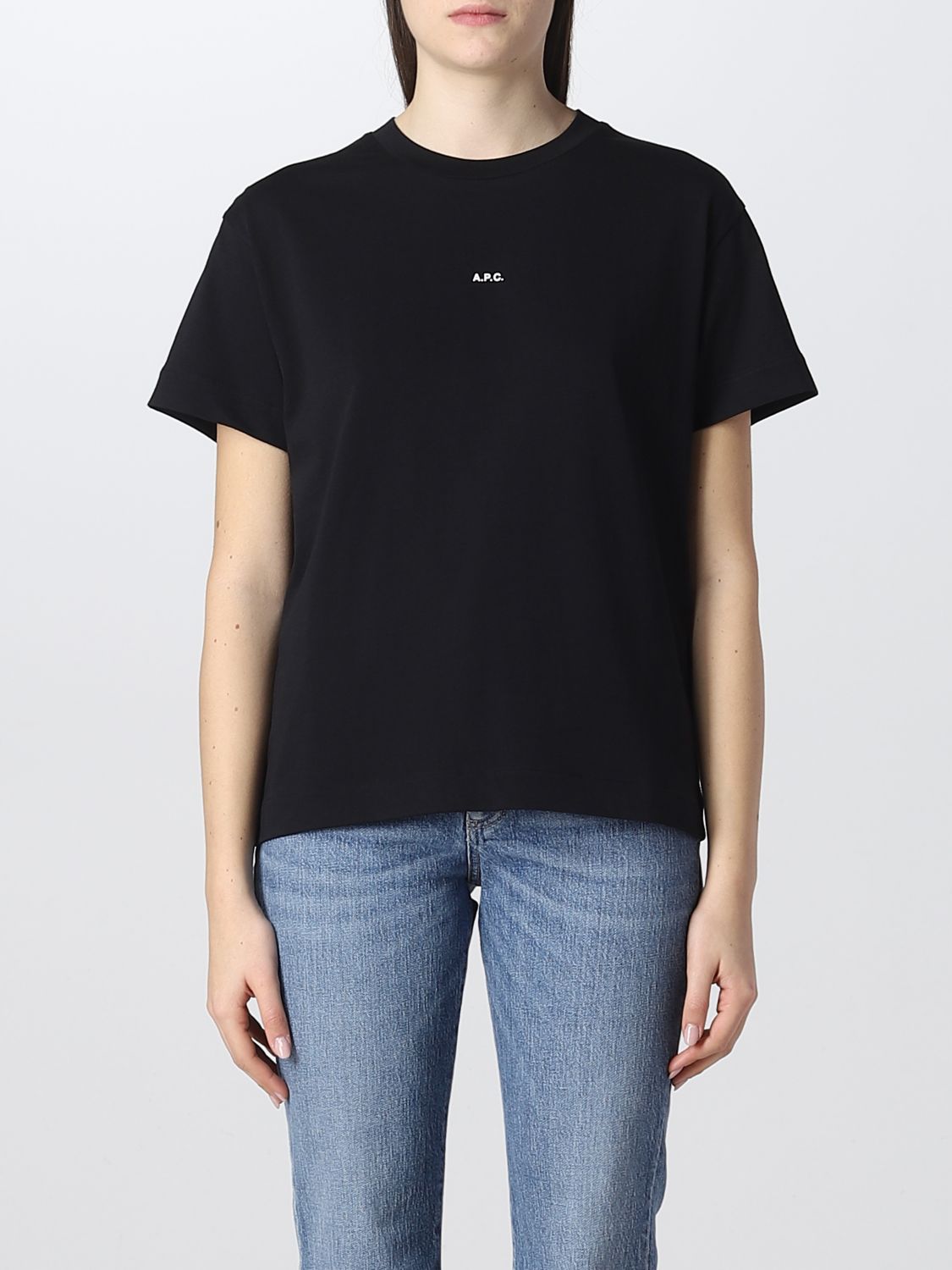 A.P.C.: t-shirt for woman - Black | A.p.c. t-shirt COEIOF26937 online ...