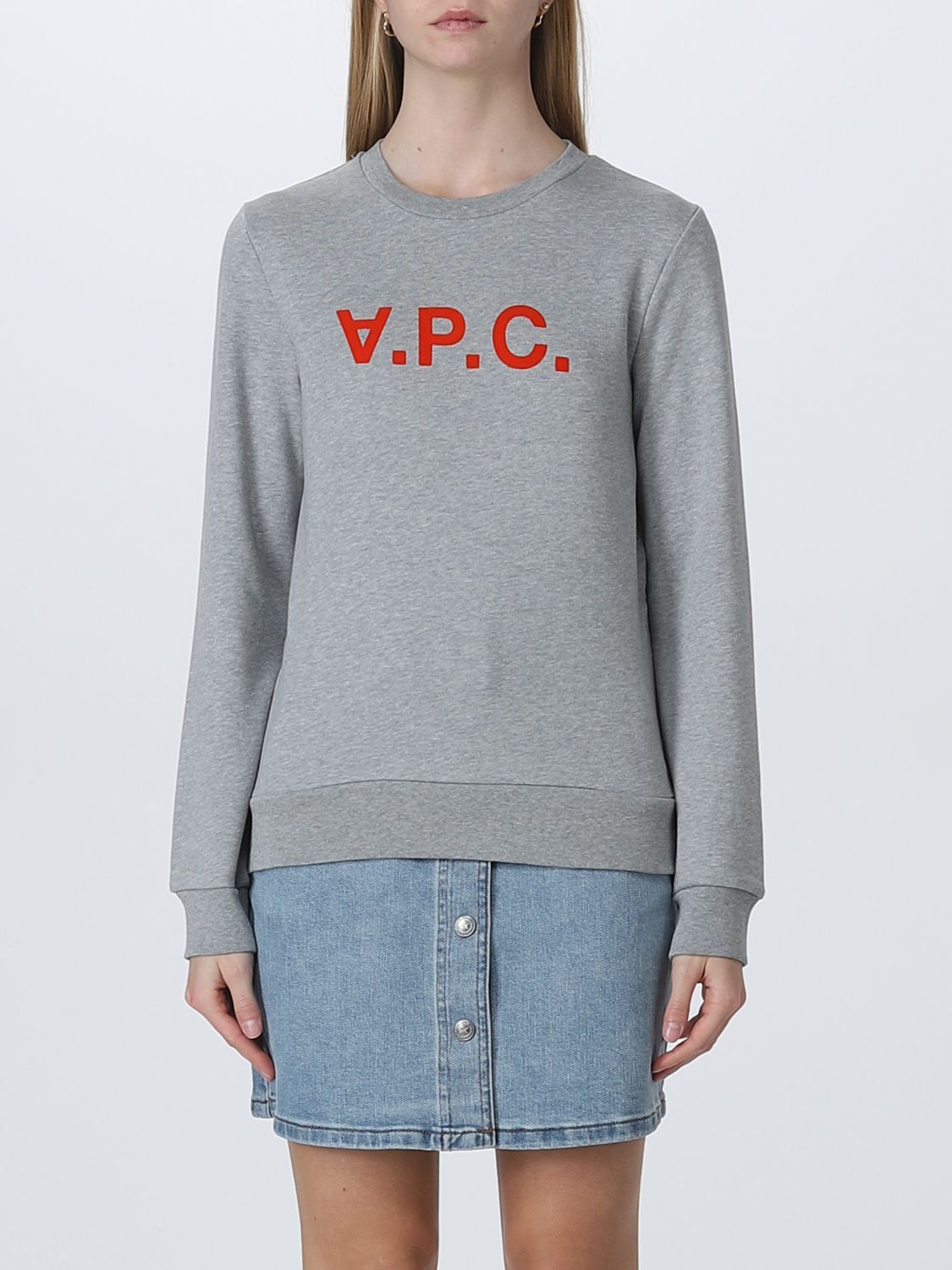 Shop Apc Sweatshirt A.p.c. Woman Color Grey