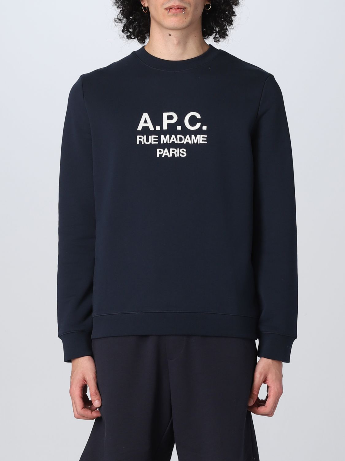 Shop Apc Sweatshirt A.p.c. Men Color Blue