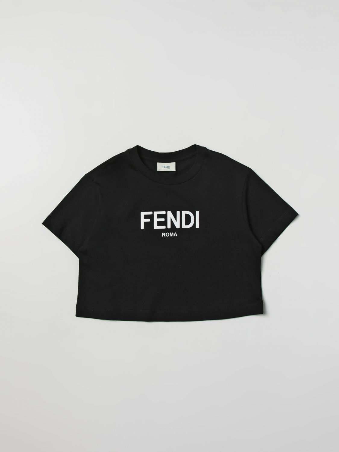 FENDI KIDS: t-shirt for girls - Black | Fendi Kids t-shirt JFI2767AJ ...