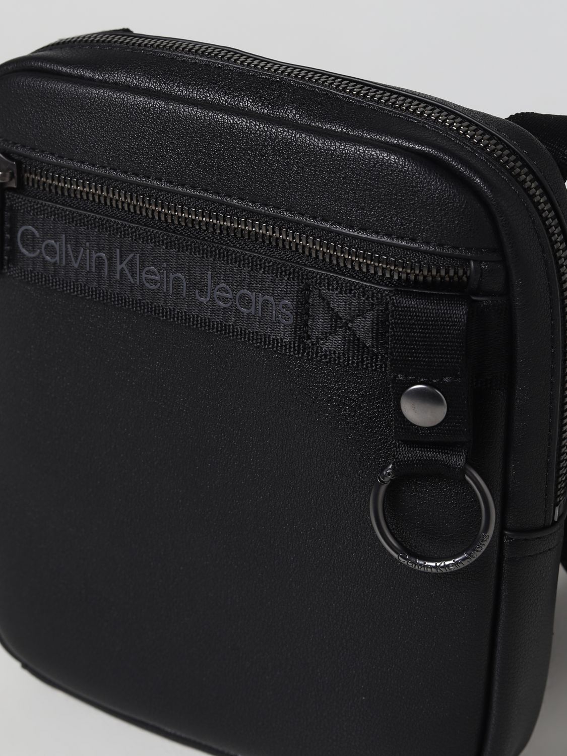 Calvin Klein Jeans Gym Bag Men K50K511111BDS Black Lined Interior Handbag