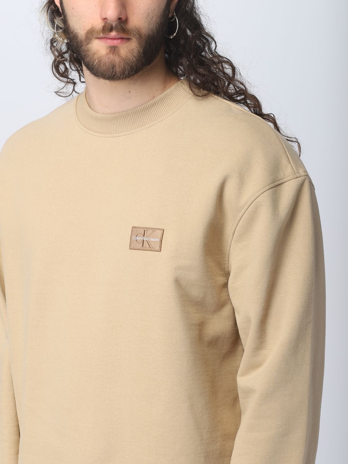 CALVIN KLEIN JEANS: sweatshirt for man - Beige | Calvin Klein Jeans  sweatshirt J30J322625 online on 
