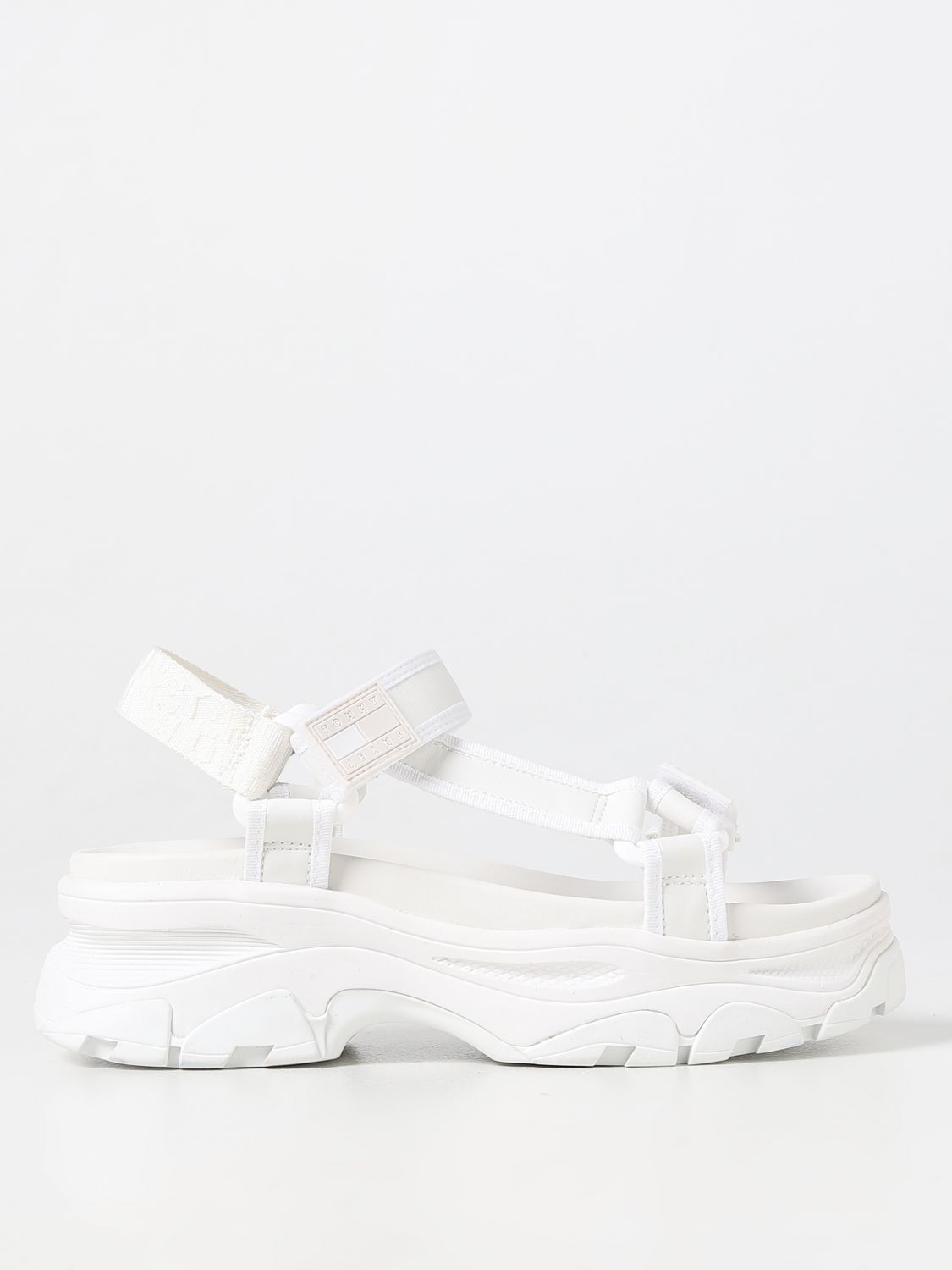 TOMMY HILFIGER: flat sandals for woman - White | Tommy Hilfiger sandals EN0EN02074 online on GIGLIO.COM