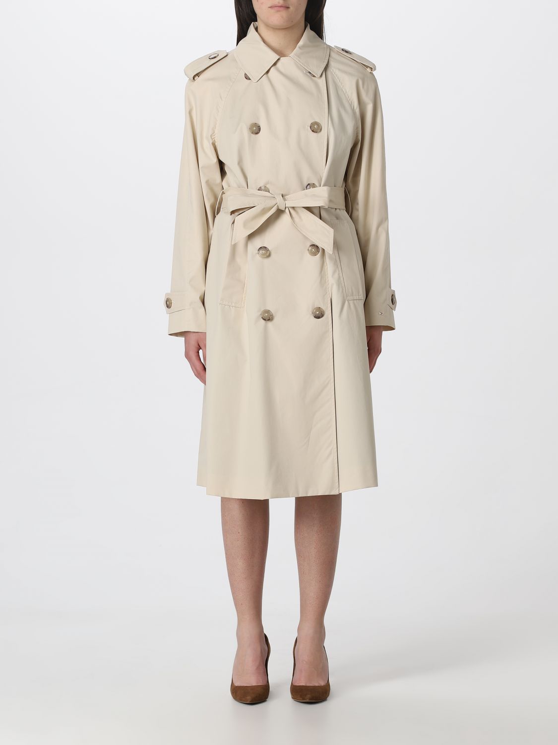 TOMMY HILFIGER TRENCH COAT TOMMY HILFIGER WOMAN COLOR YELLOW CREAM,377780090