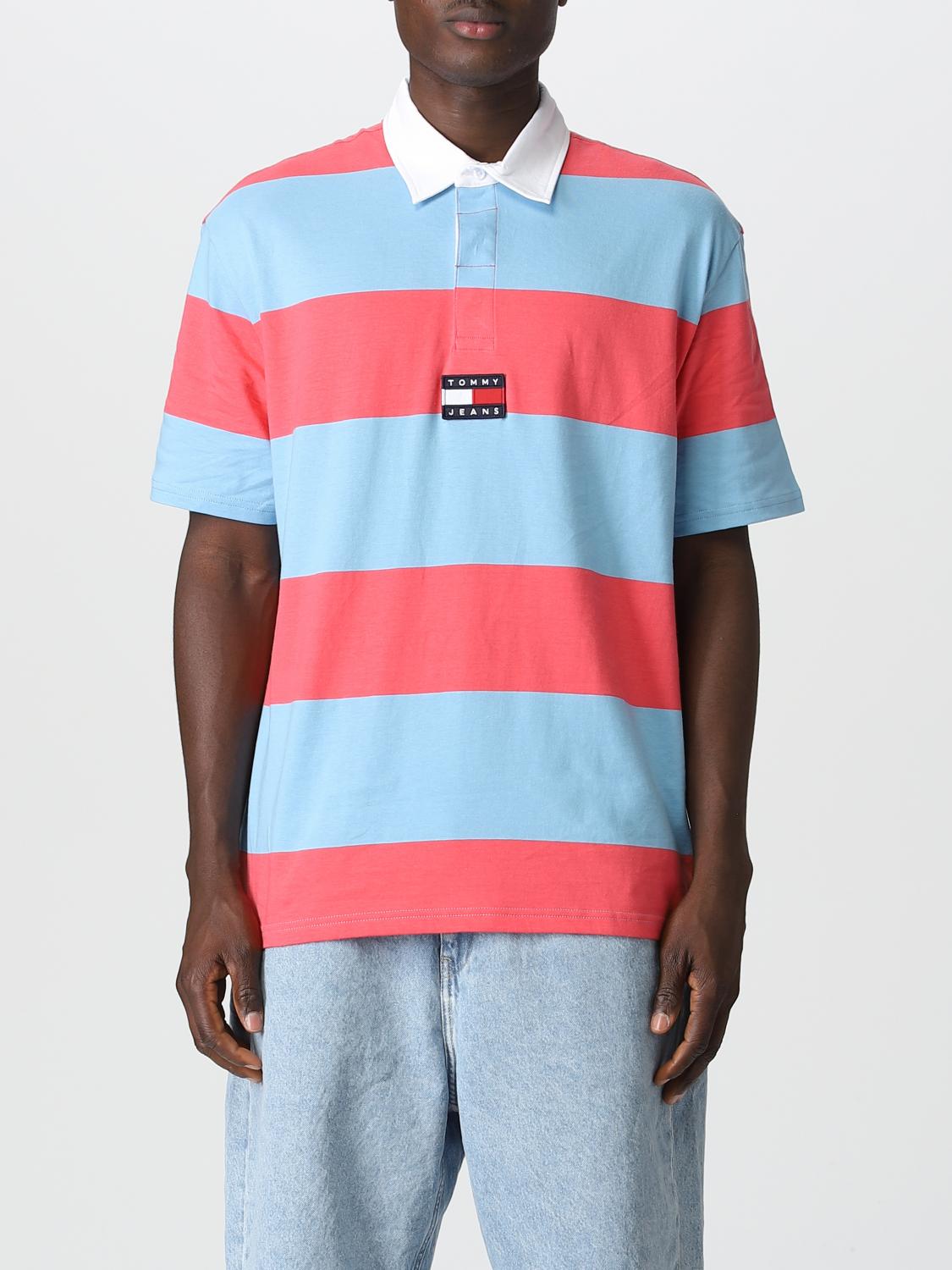 TOMMY JEANS polo shirt for man Pink Tommy Jeans polo shirt