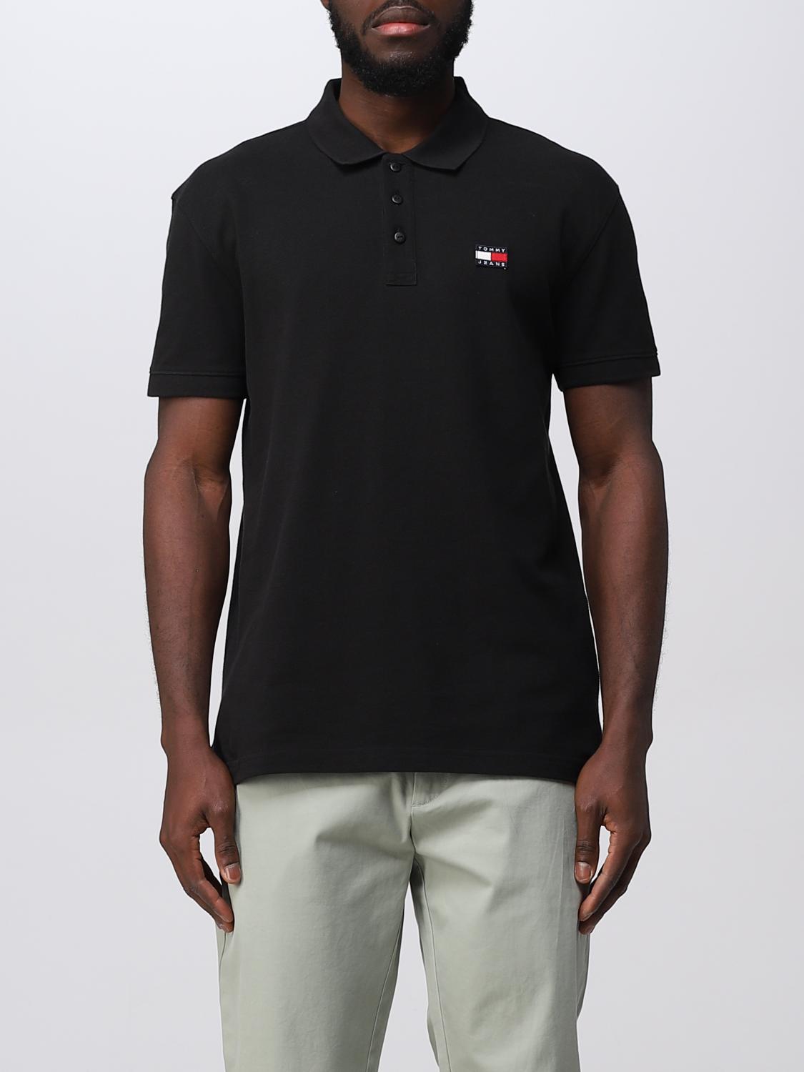 TOMMY JEANS polo shirt for man Black Tommy Jeans polo shirt