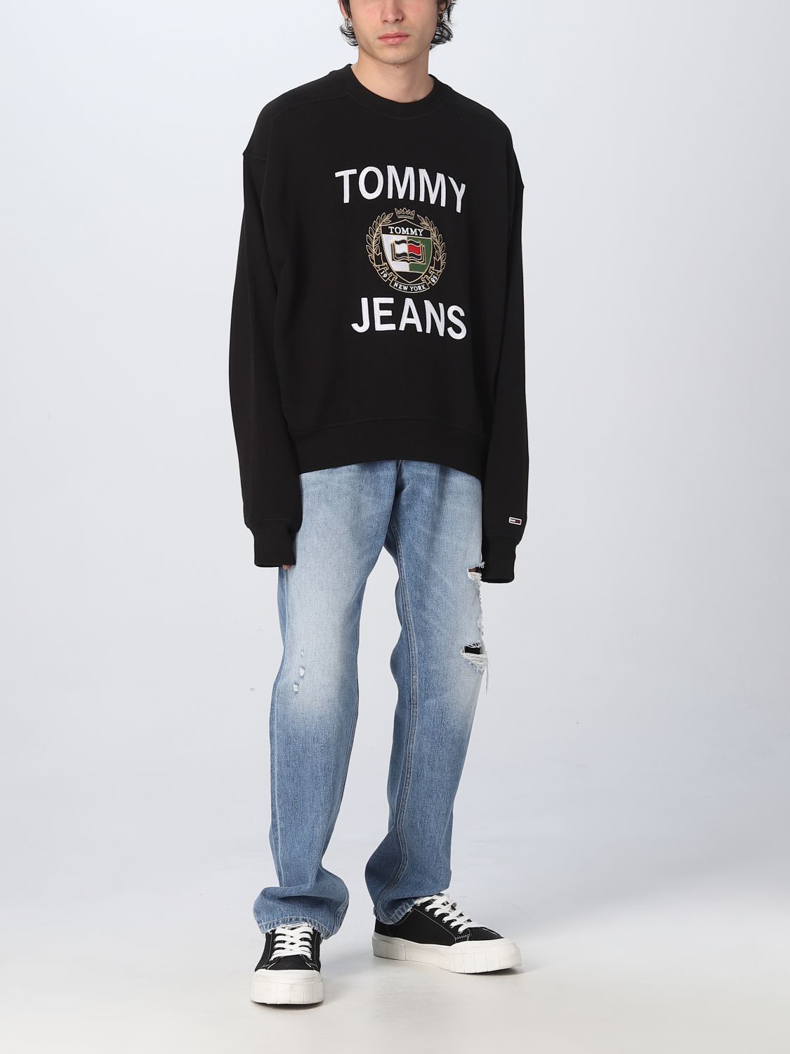 Sudadera Tommy Jeans Oversize para Hombre Negra