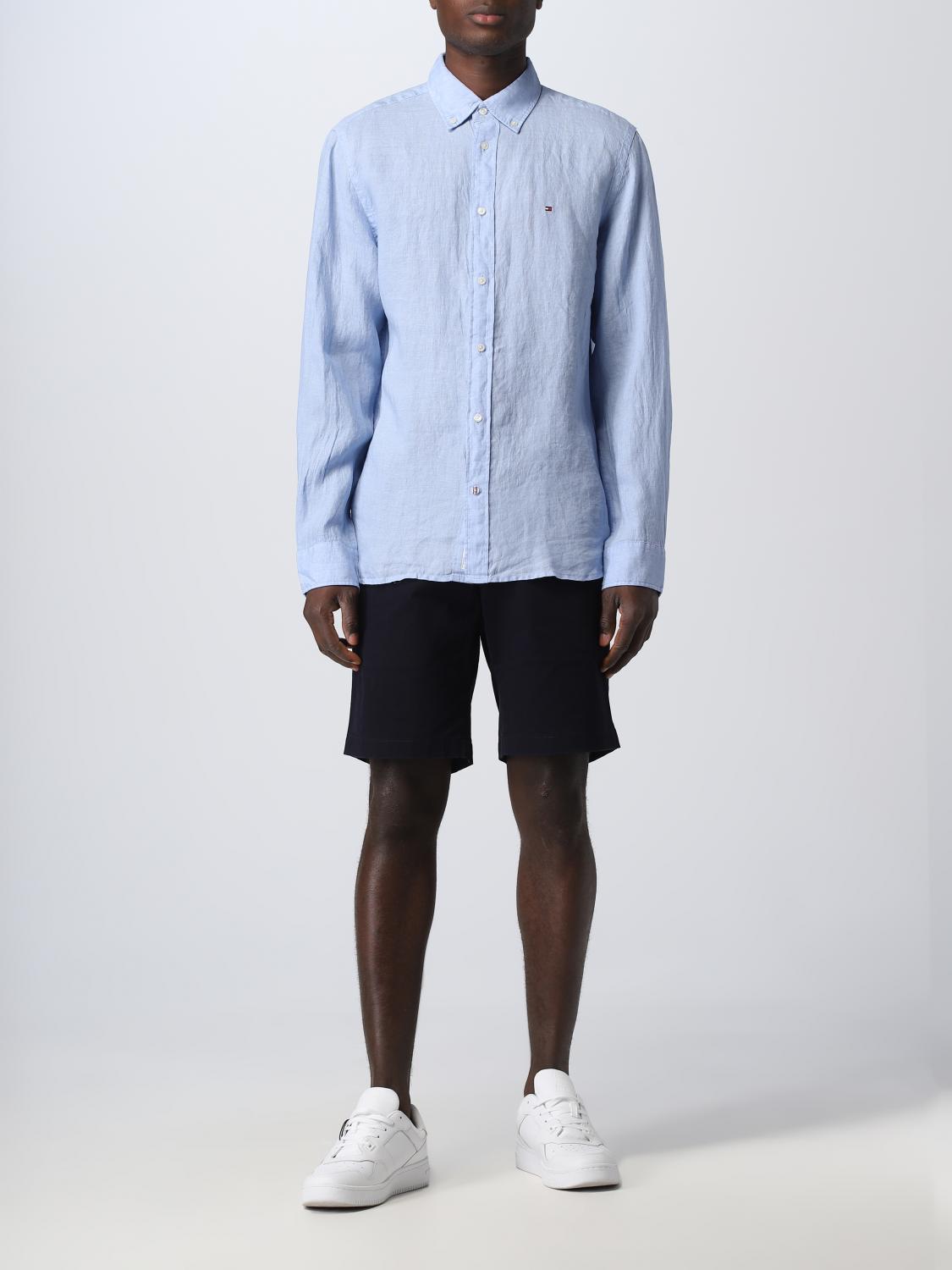 TOMMY HILFIGER: shirt for man - Gnawed Blue | Tommy Hilfiger shirt ...