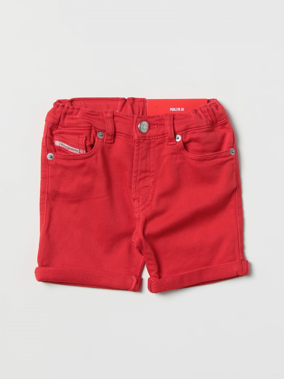 Shop Diesel Denim Shorts In Red