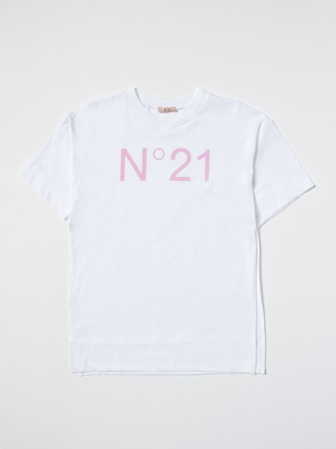 N°21 Kids' Cotton T-shirt In White