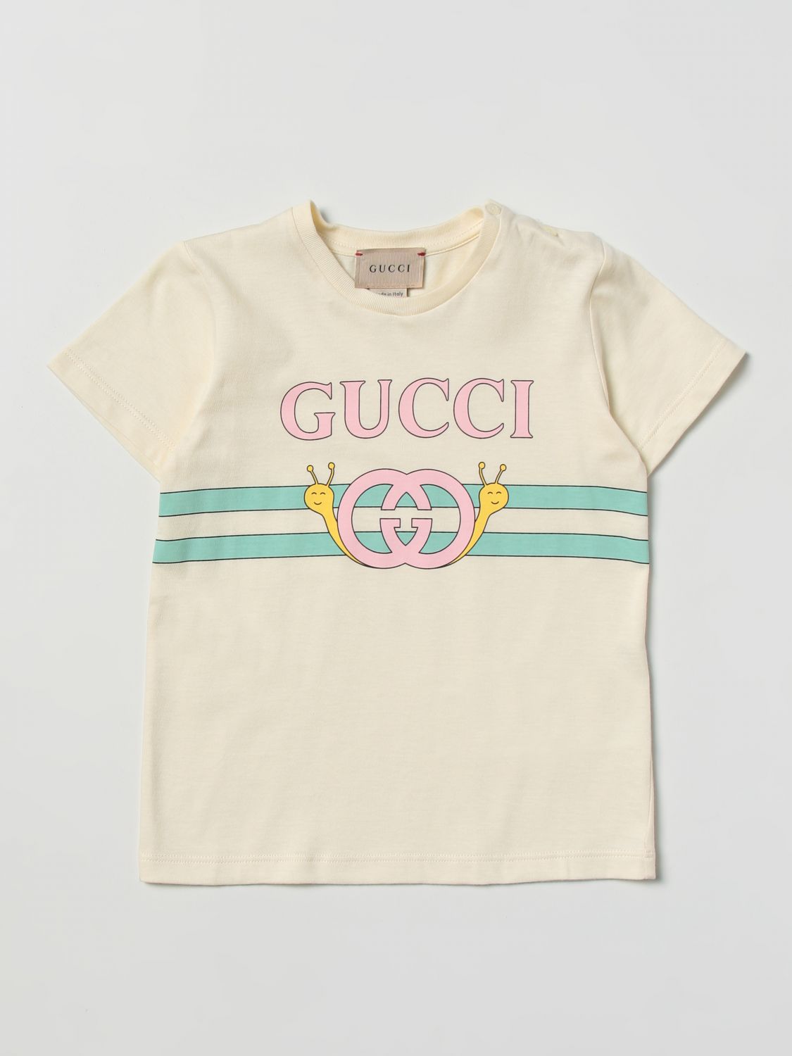 GUCCI: t-shirt for baby - Yellow Cream | Gucci t-shirt 555675XJE33 ...