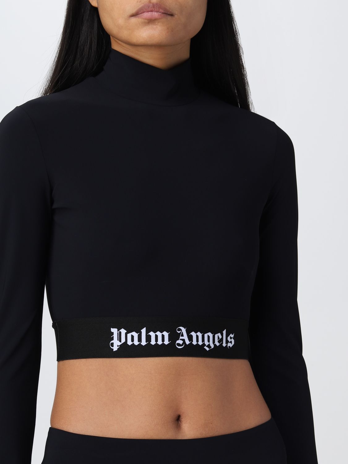 PALM ANGELS: top for woman - Black | Palm Angels top PWVO014C99FAB001 ...