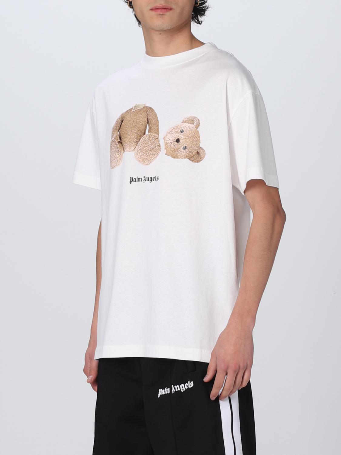 T-shirt Palm Angels: T-shirt Teddy Palm Angels in cotone bianco 4