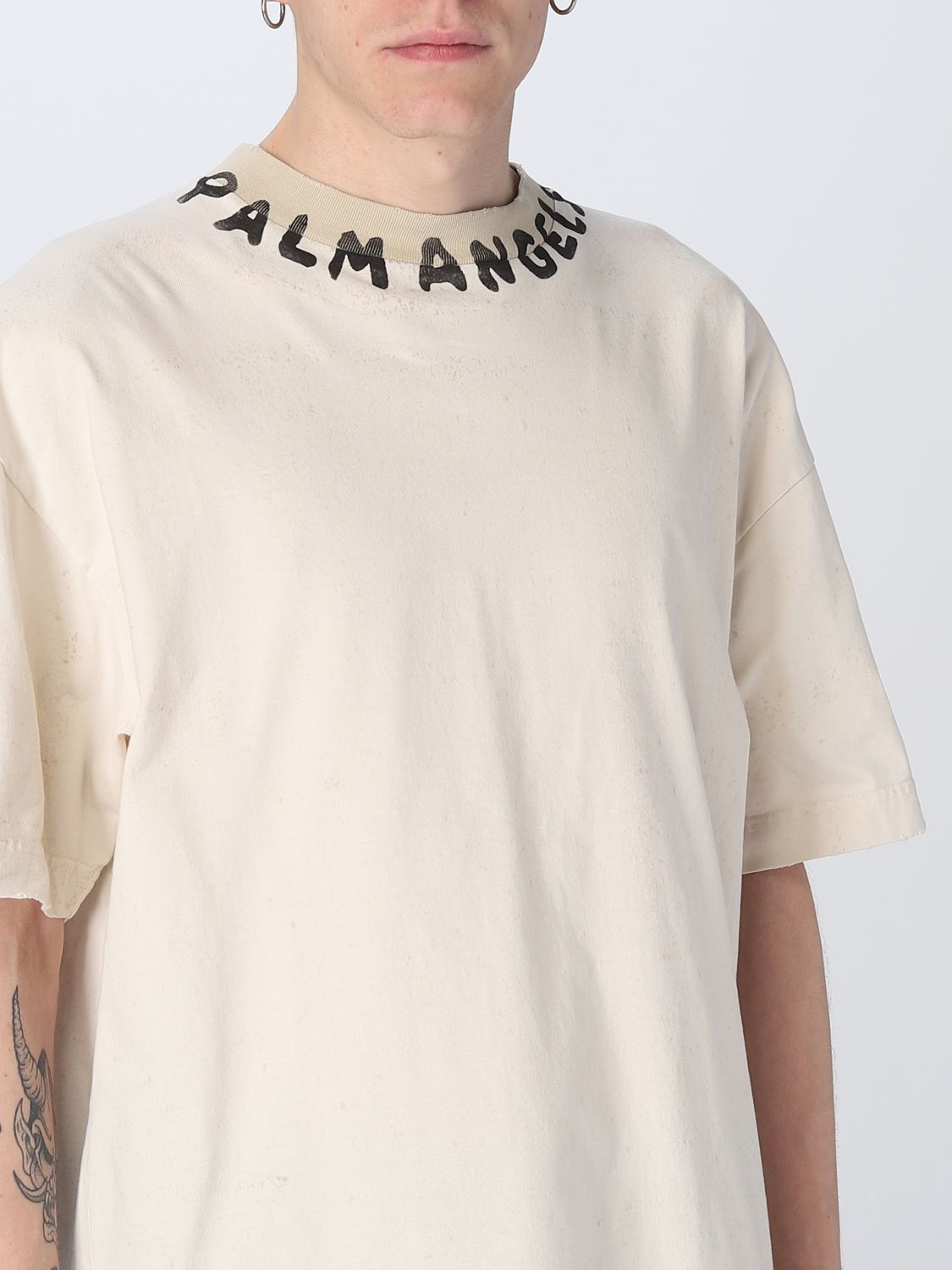 T-shirt Palm Angels: T-shirt Palm Angels con logo bianco 5