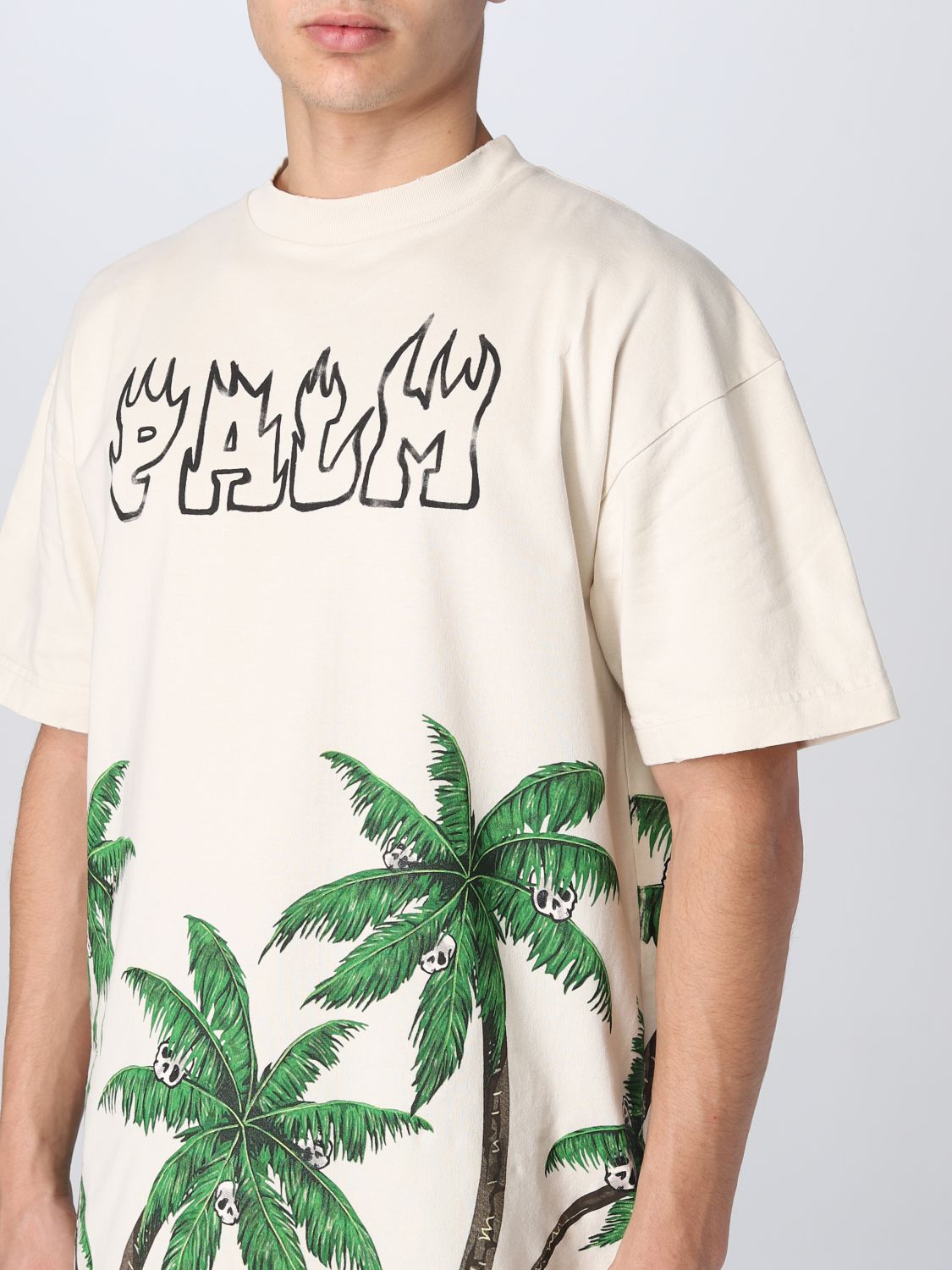 Men's luxury t-shirt - Palm Angels palm tree print t-shirt