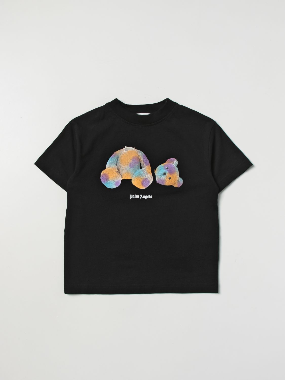 T-shirt Palm Angels: T-Shirt Bear multicolor Palm Angels in cotone nero 1