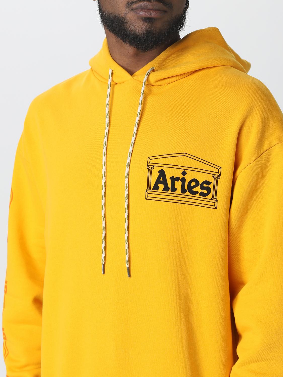 Aries Outlet sweatshirt for man Yellow Aries sweatshirt