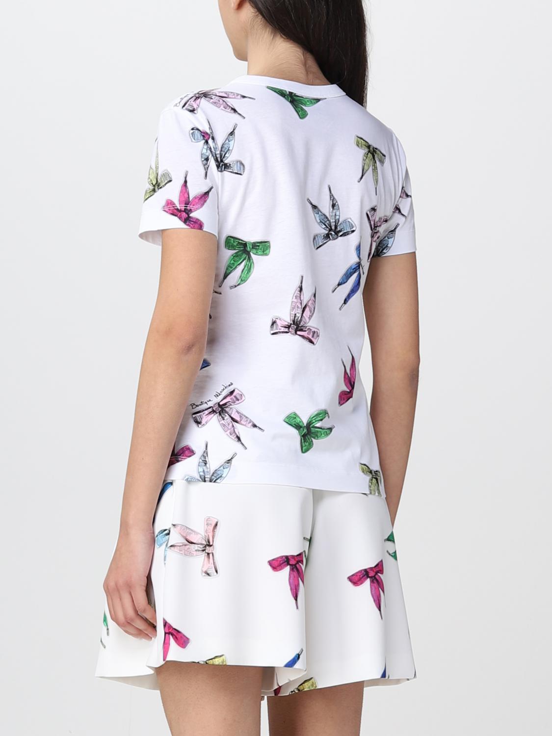 T-Shirt Boutique Moschino: Boutique Moschino Damen T-Shirt weiß 3