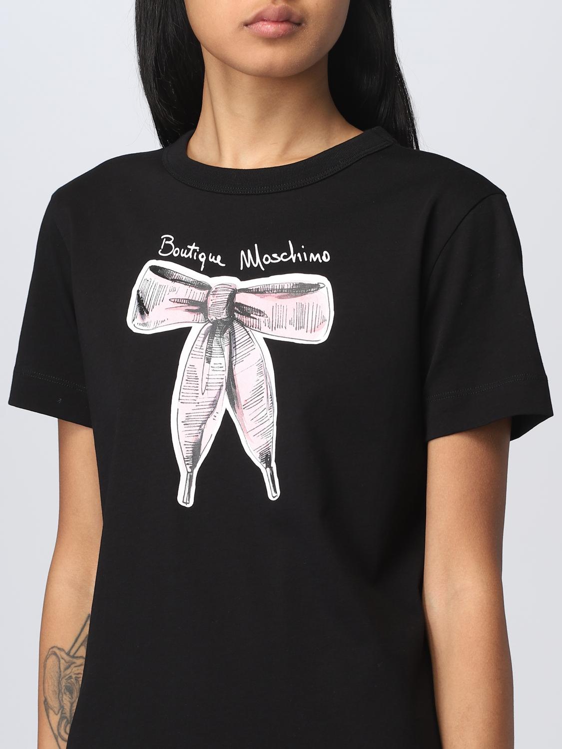 T-Shirt Boutique Moschino: Boutique Moschino Damen T-Shirt schwarz 3