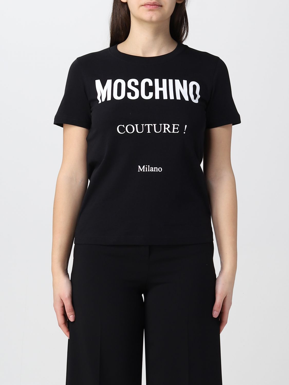 MOSCHINO COUTURE: Camiseta para mujer, Negro | Camiseta Moschino Couture  0715541 en línea en 