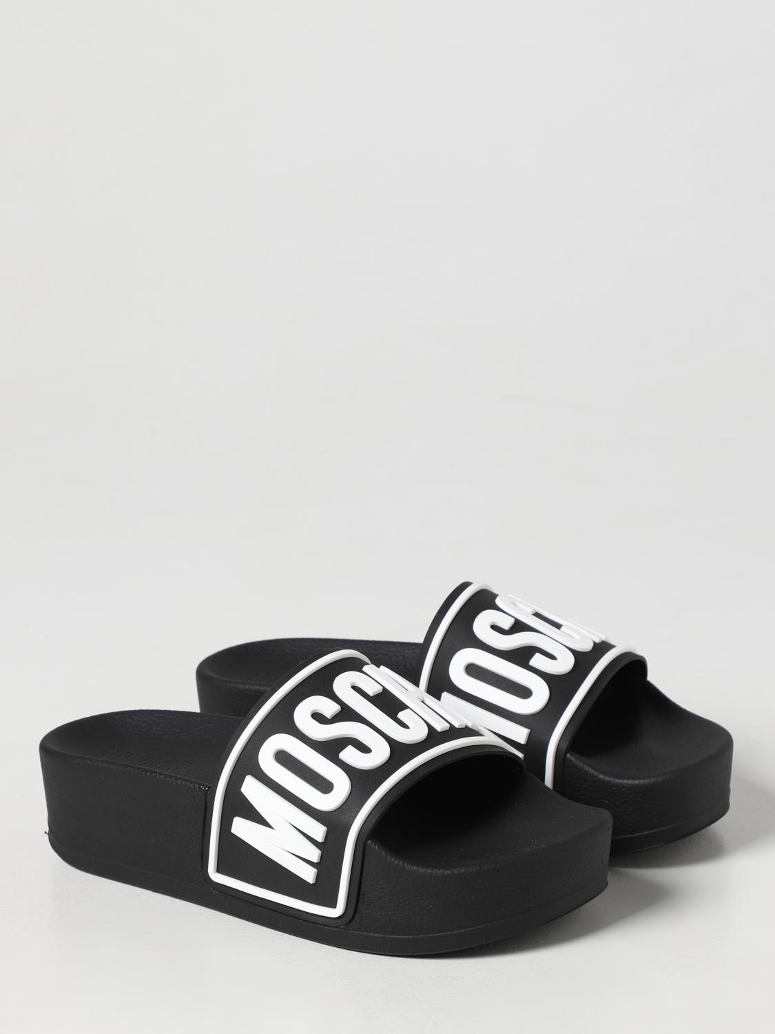 MOSCHINO COUTURE: flat sandals for woman - Black | Moschino Couture flat  sandals MA28015G1GM13000 online on GIGLIO.COM