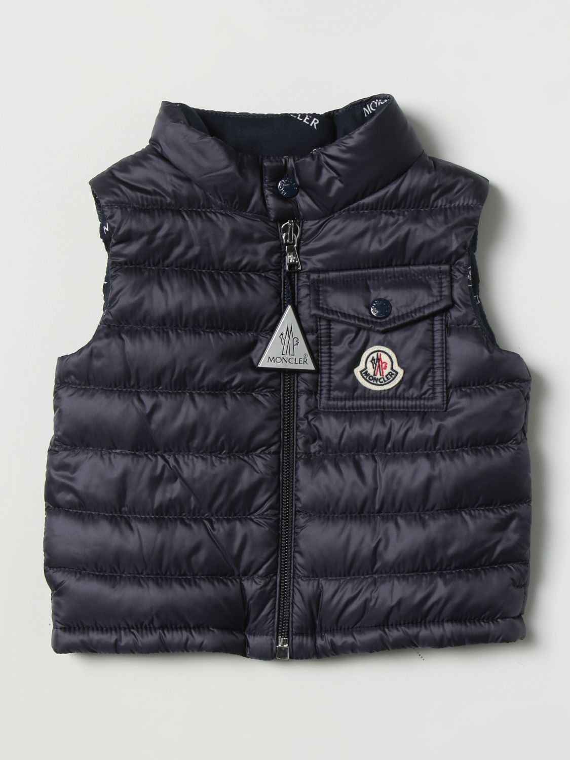 Jacket Moncler: Vard Moncler vest in padded and quilted longue saison blue 1