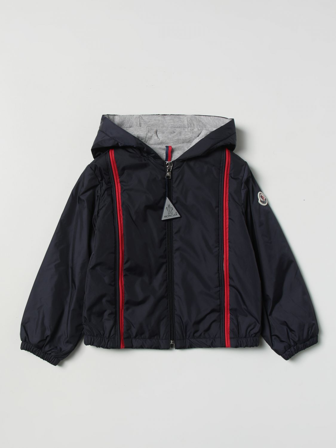 Jacket Moncler: Moncler nylon jacket with logo blue 1