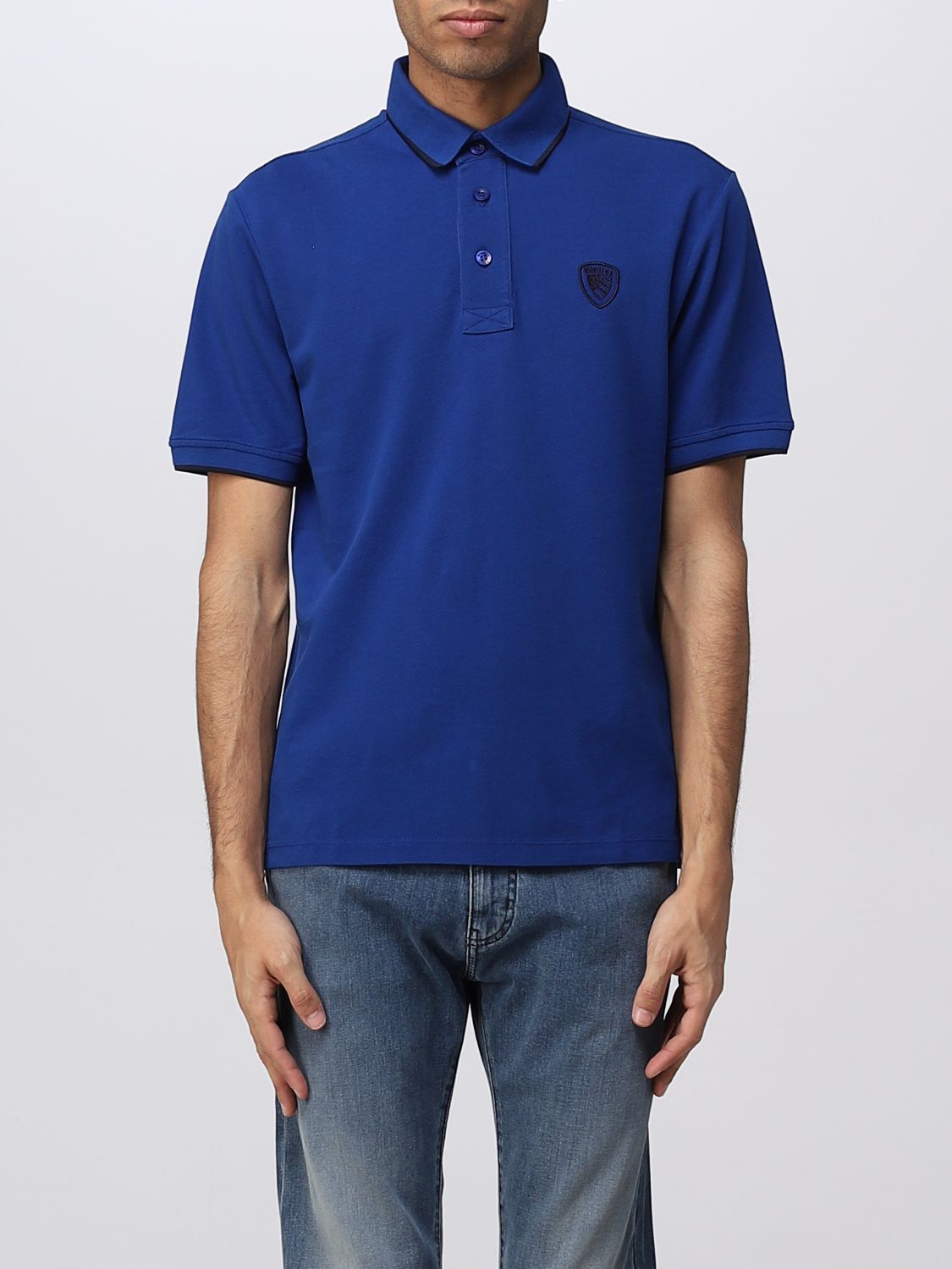 BLAUER: polo shirt for man - Royal Blue | Blauer polo shirt ...