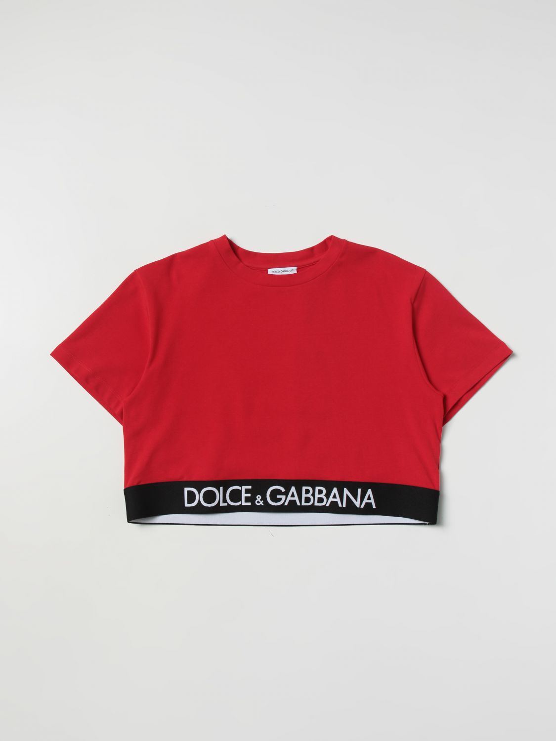 DOLCE & GABBANA: t-shirt for girls - Red | Dolce & Gabbana t-shirt  L5JTHRG7E3K online on 