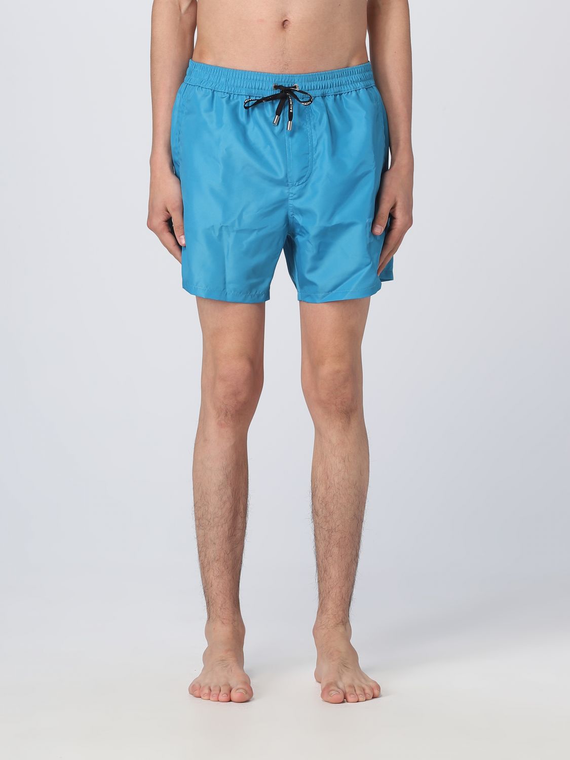 Shop Balmain Nylon Swimsuit In Turquoise