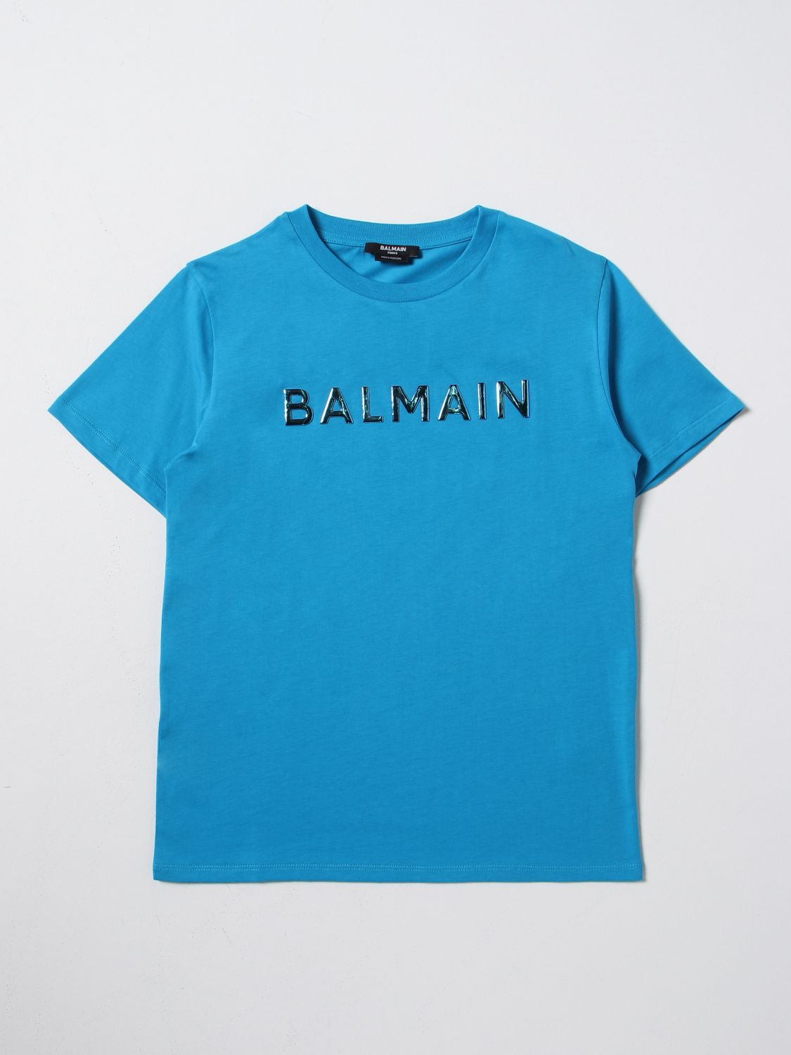 Zeebrasem dwaas Ik denk dat ik ziek ben BALMAIN KIDS: t-shirt for boys - Gnawed Blue | Balmain Kids t-shirt  BS8R11Z0082 online on GIGLIO.COM