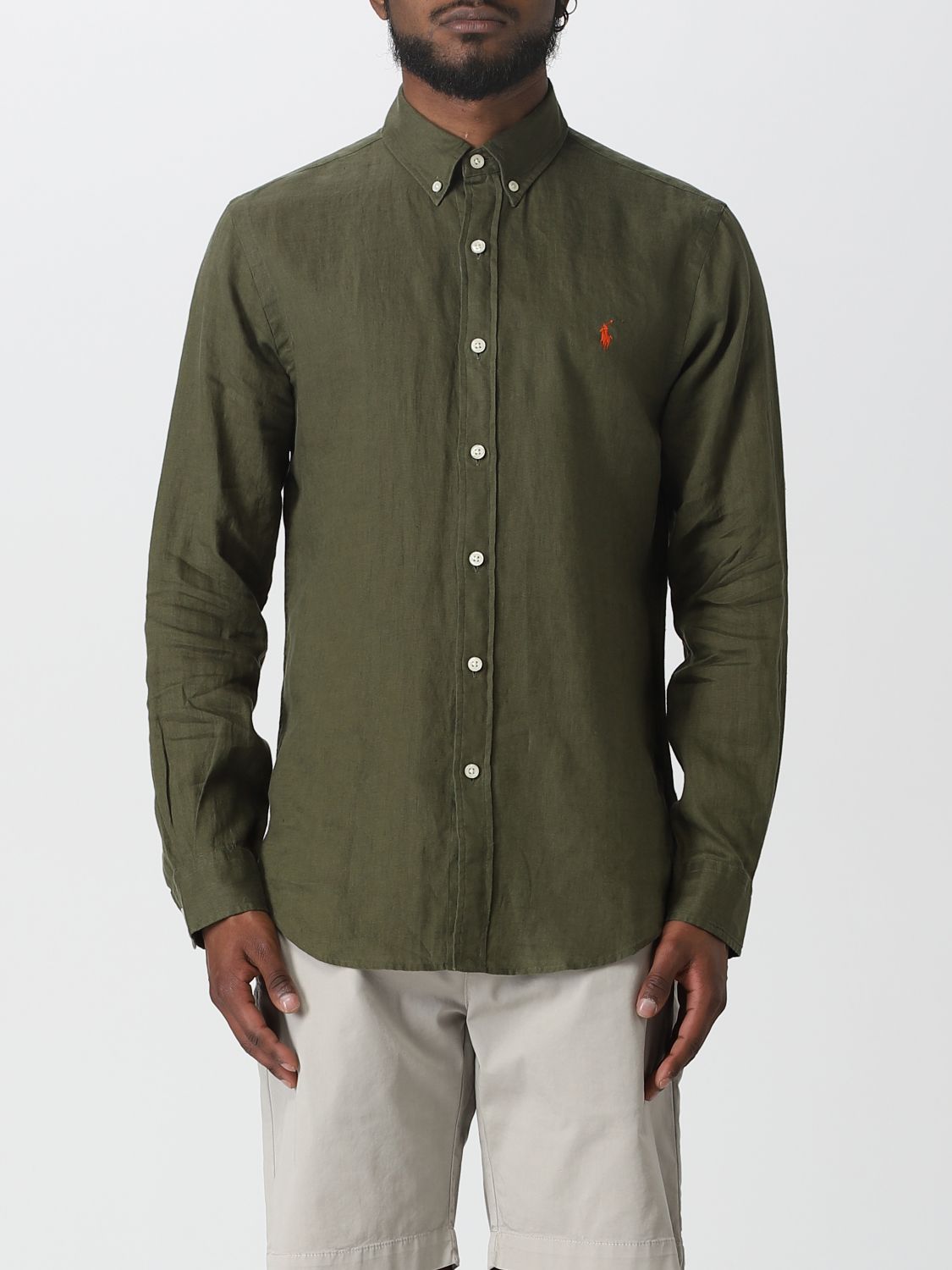 Shop Polo Ralph Lauren Shirt  Men Color Military