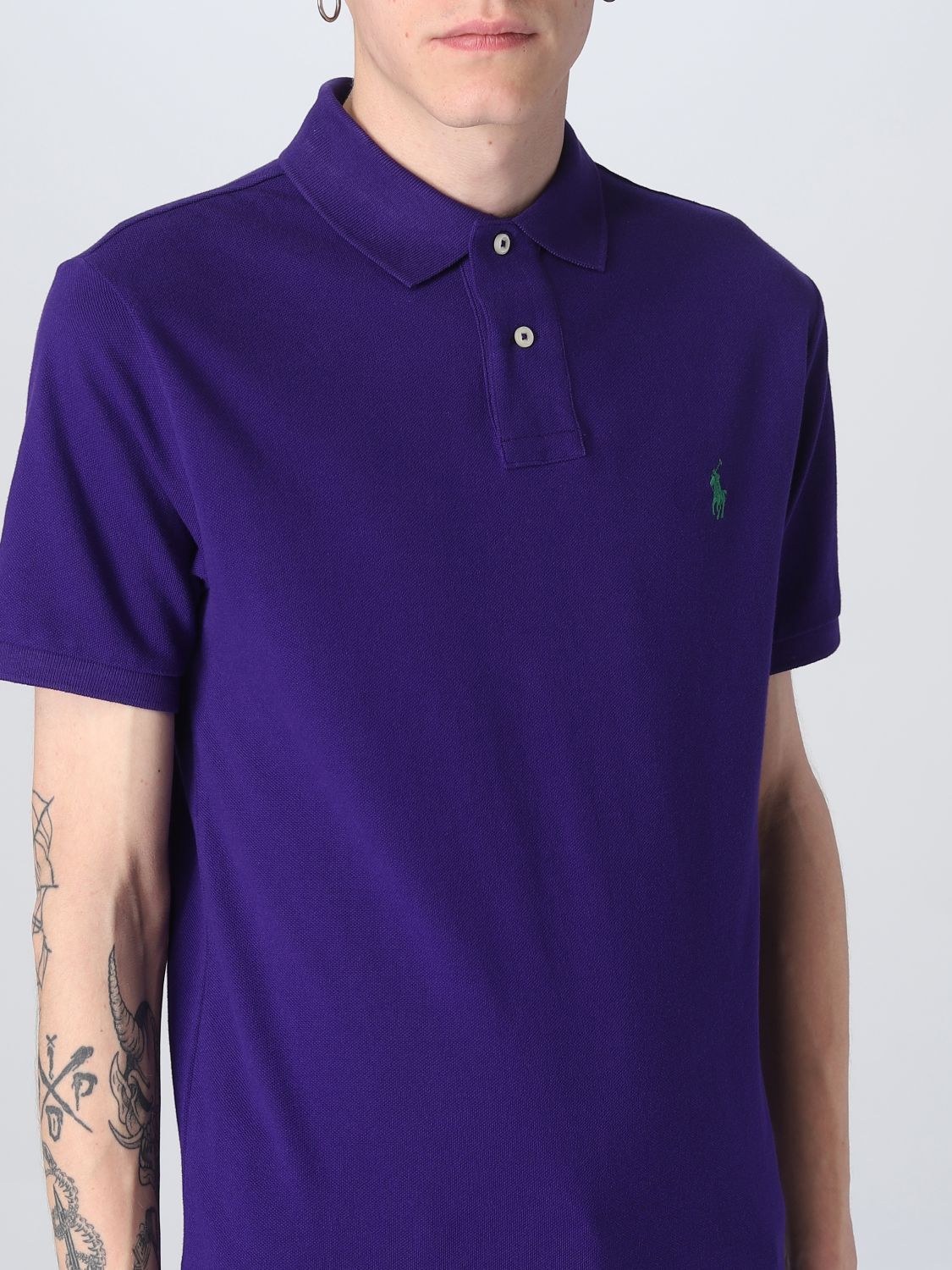 POLO RALPH LAUREN: polo shirt for man - Violet | Polo Ralph Lauren polo  shirt 710795080 online on 