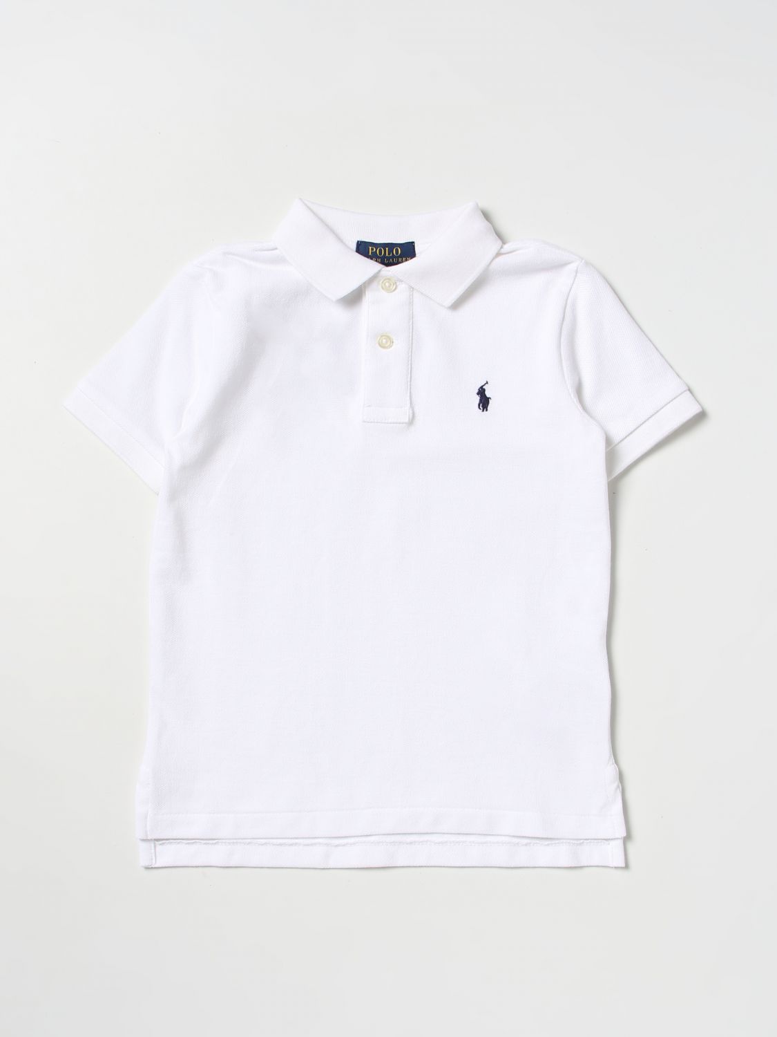 Shop Polo Ralph Lauren Polo Shirt  Kids Color White