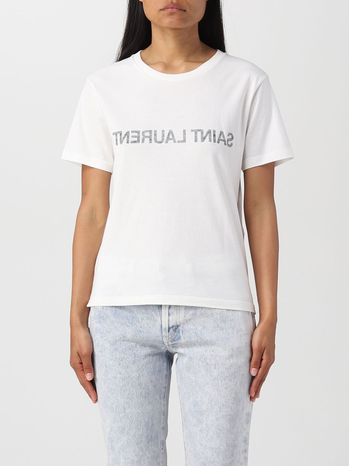 Saint Laurent T-shirt  Damen Farbe Weiss In White