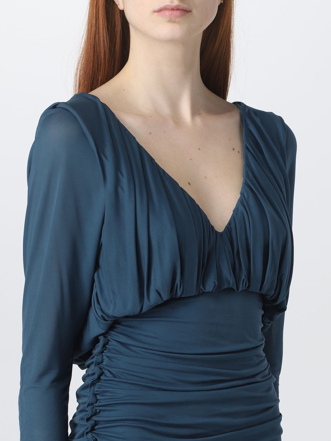 SAINT LAURENT: Robes femme - Bleu Canard | Robes Saint Laurent ...