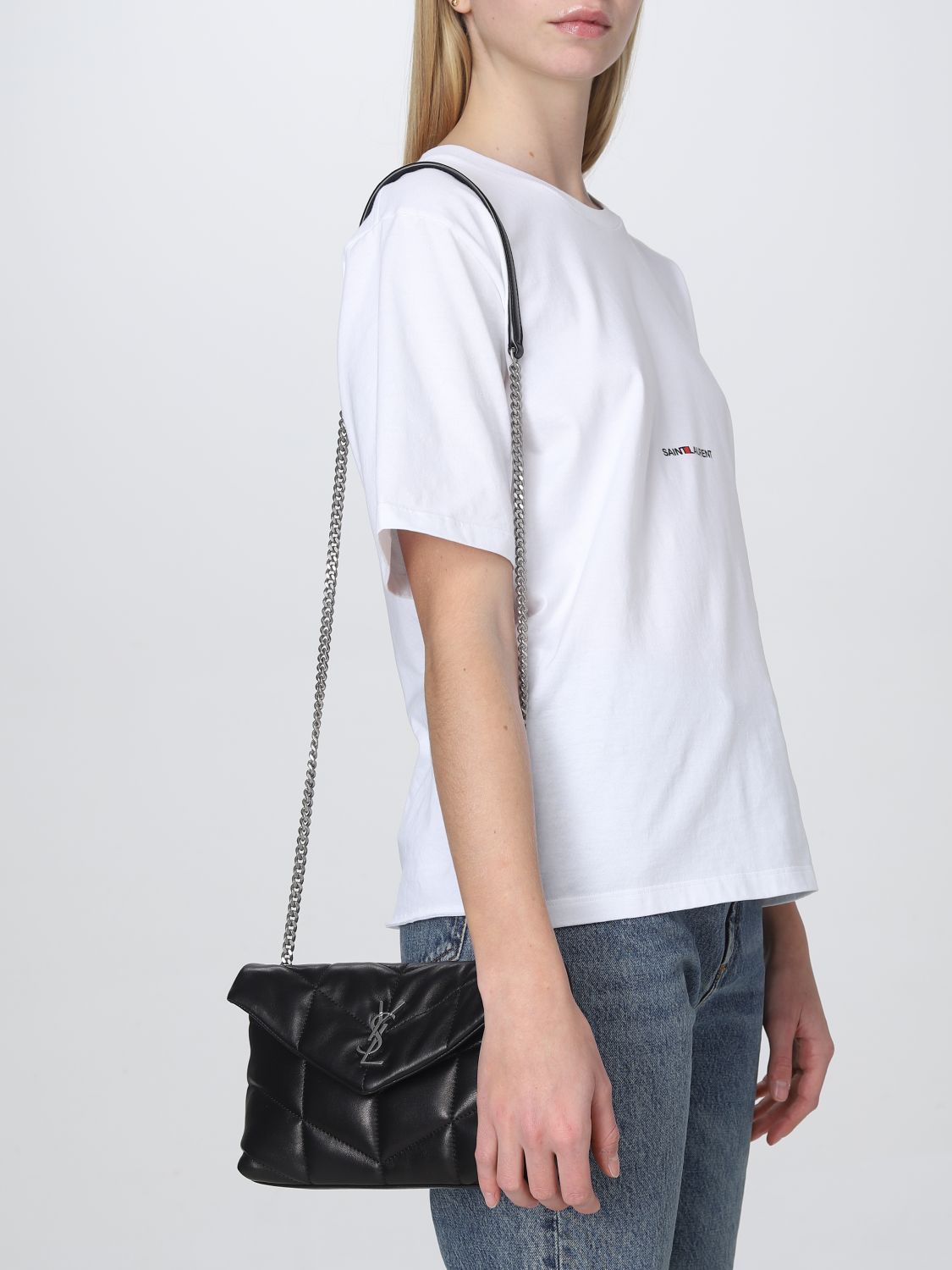 Locò Calfskin Shoulder Bag for Woman in Black