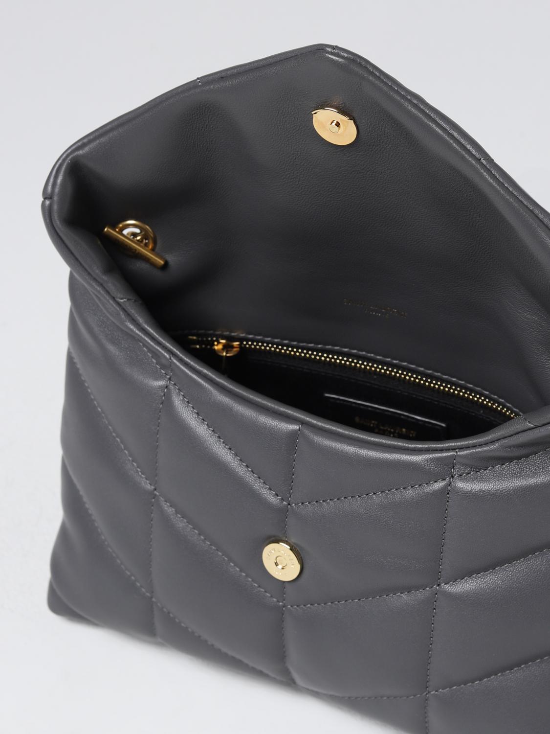Borsa a spalla Saint Laurent: Borsa Puffer Toy Saint Laurent in pelle trapuntata grigio 5