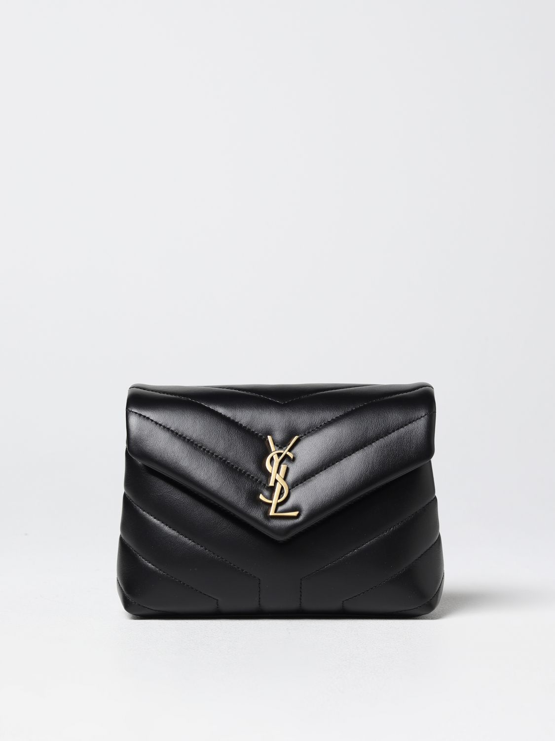 Saint Laurent LouLou Shoulder Bag Toy Black in Leather with Silver