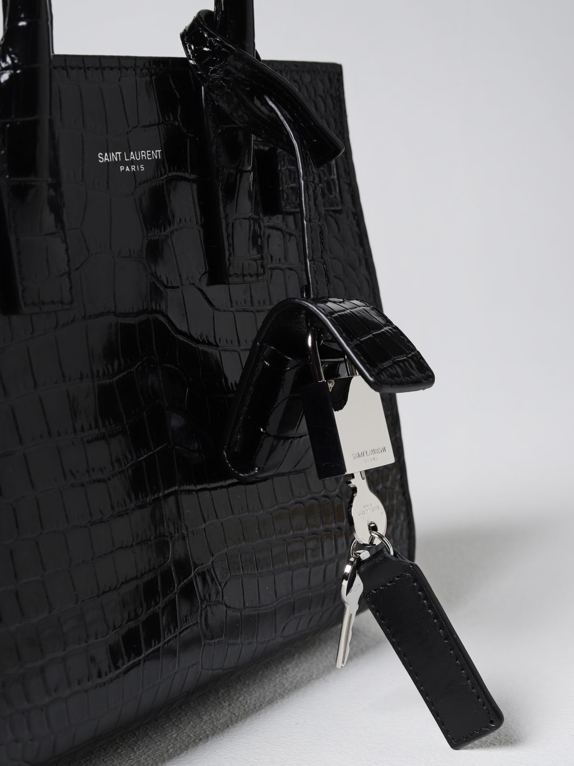 SAINT LAURENT: Sac De Jour boarded leather bag - Black  Saint Laurent  handbag 39203502G9W online at