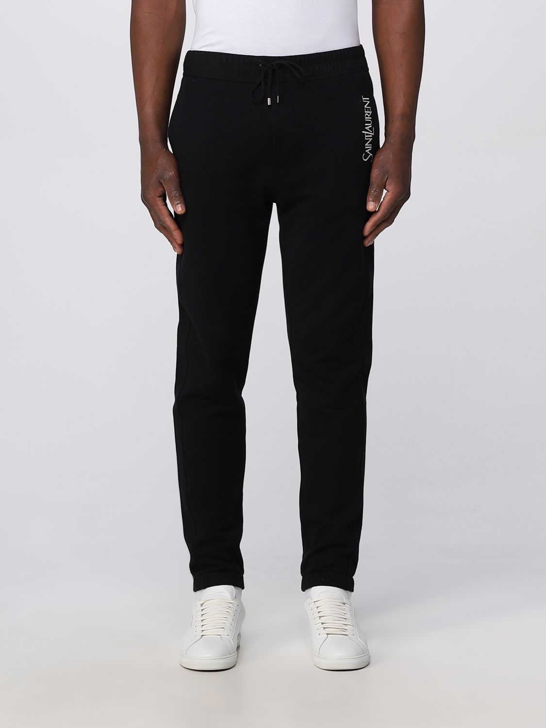 SAINT LAURENT: cotton pants - Black | Saint Laurent pants 736739Y36ZO ...