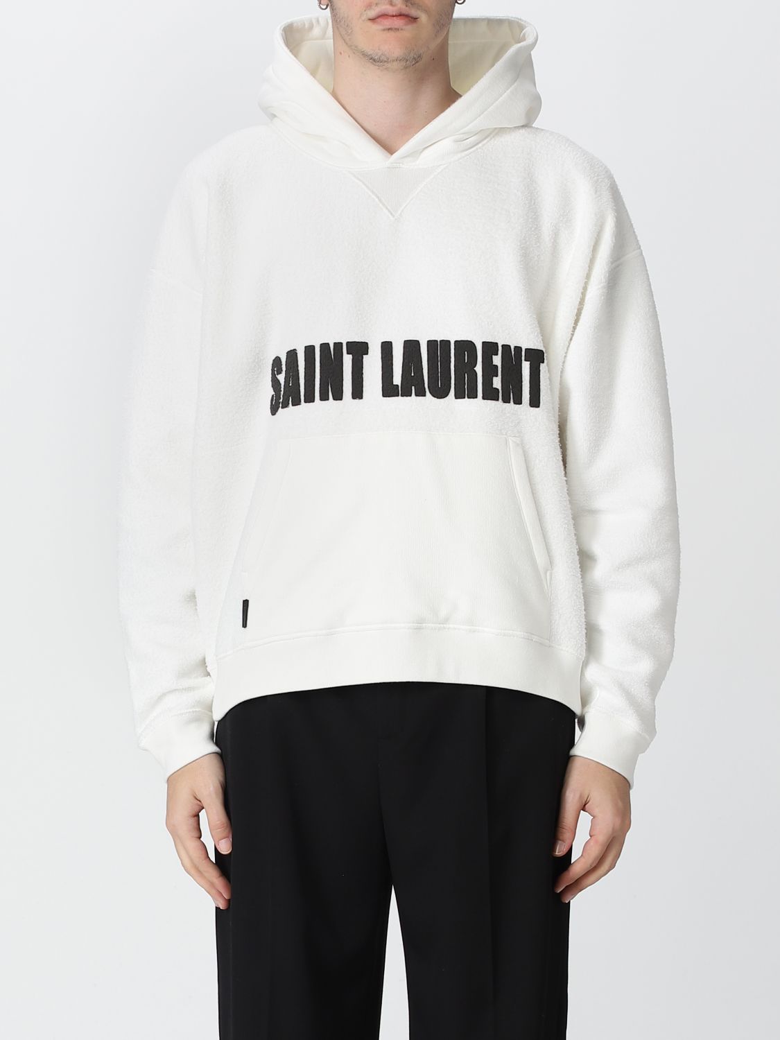 Felpa Saint Laurent: Felpa Saint Laurent in cotone bianco 1