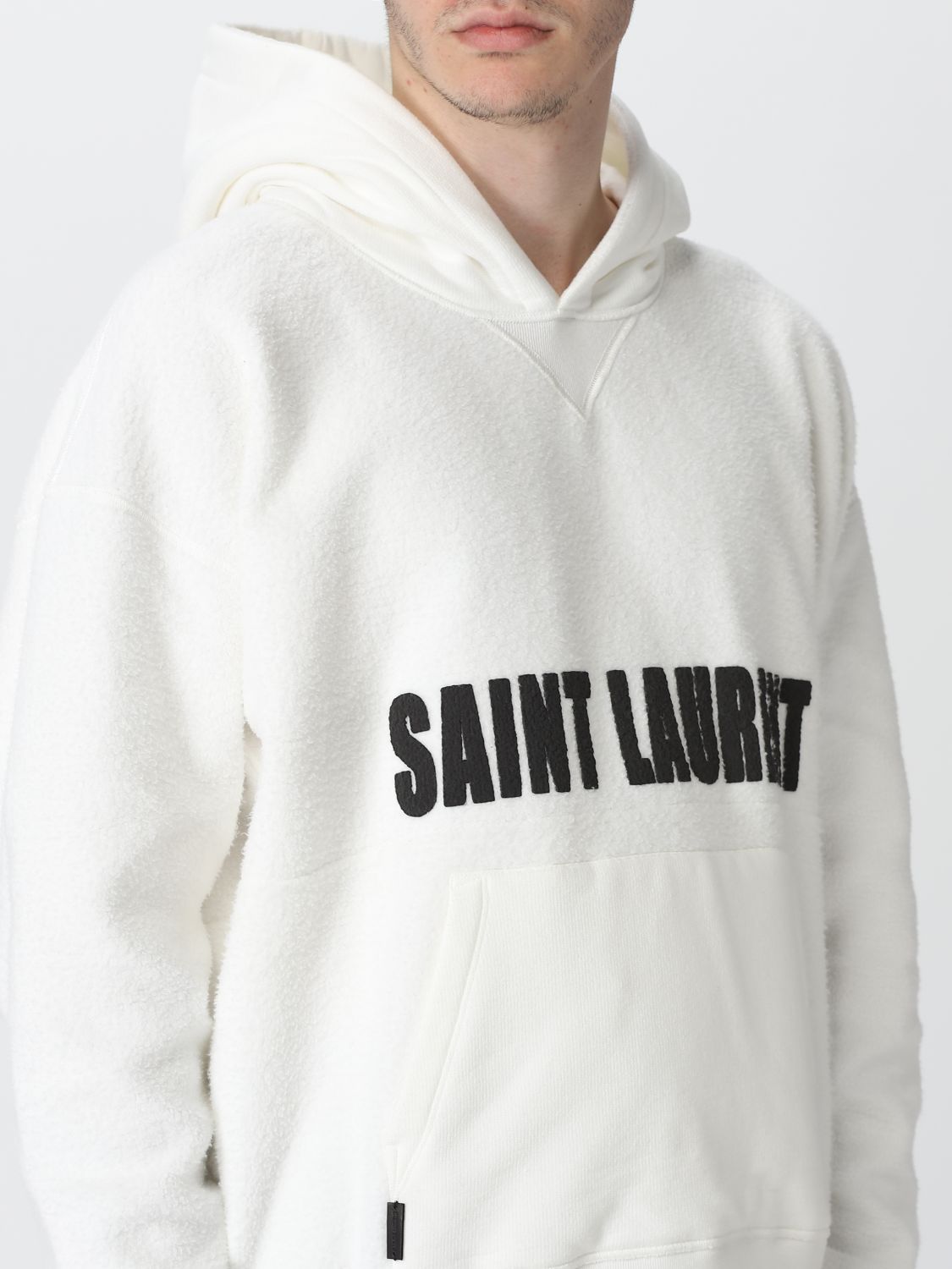 Felpa Saint Laurent: Felpa Saint Laurent in cotone bianco 4
